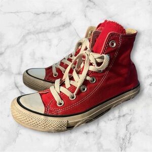 Converse All Star red high top sneakers shoes sz 6 Euc